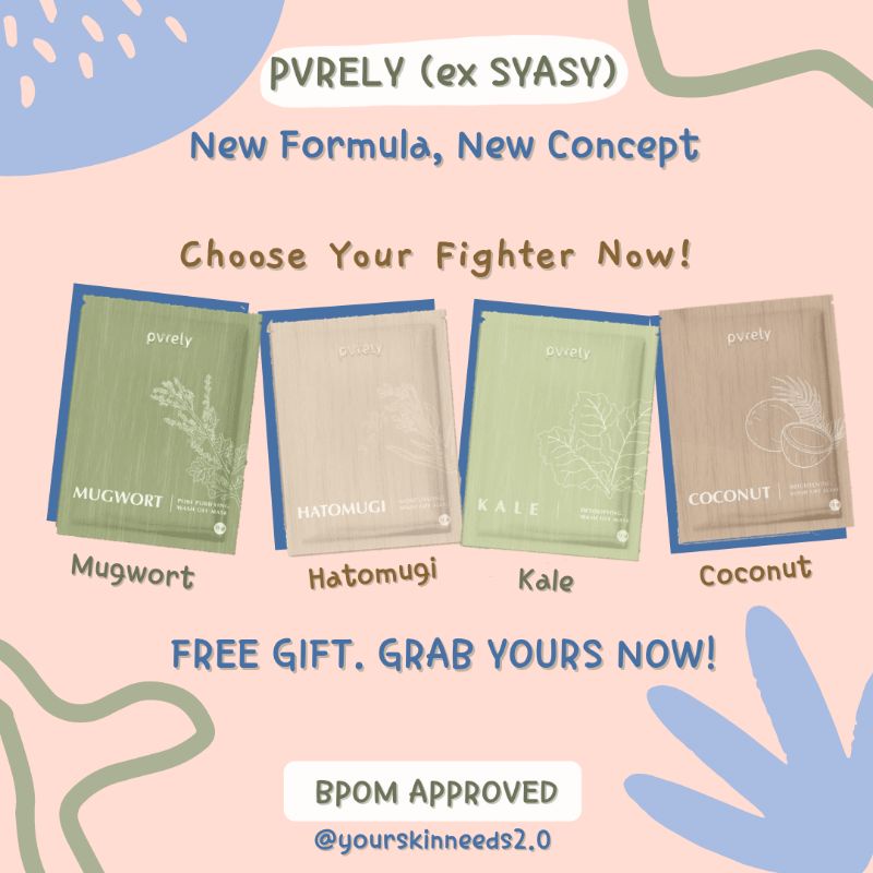 [DIST. KEDIRI] PVRELY MASKER ORGANIK EX. SYASY MUGWORT MASKER BPOM TERLARIS BISA COD