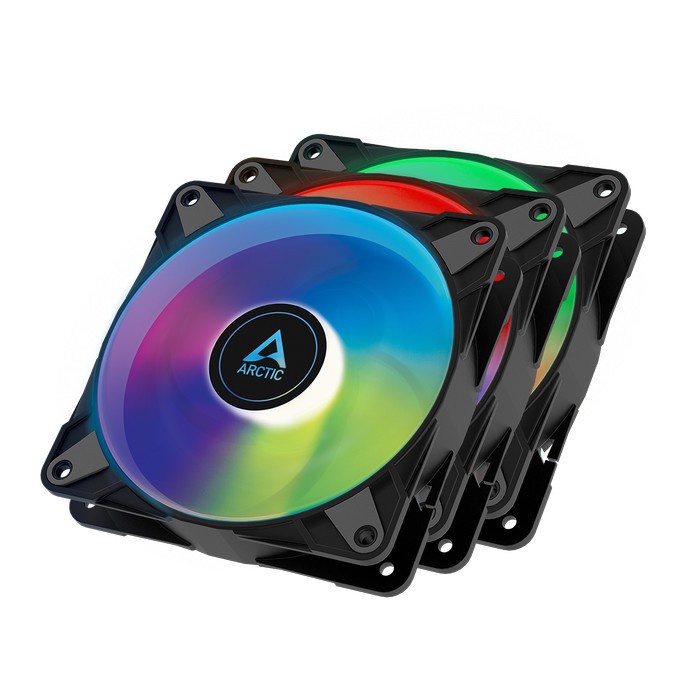 Fan ARCTIC P12 PWM PST A-RGB Black 0dB | 3pcs Value Pack | 120mm 12CM