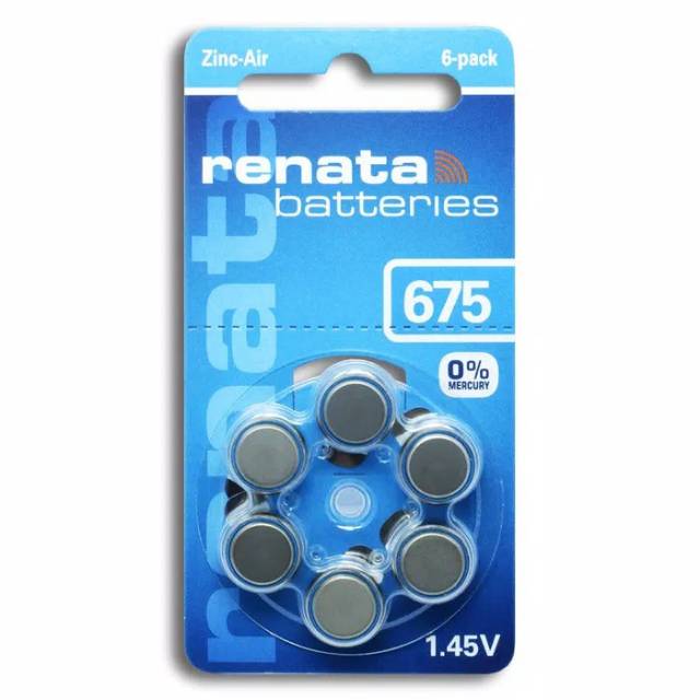 Baterai 675/ A675 / AG13 / PR44 Hearing Aid Battery Tersedia Merk Renata dan Zenipower Baterei Spesialis ALAT BANTU DENGAR