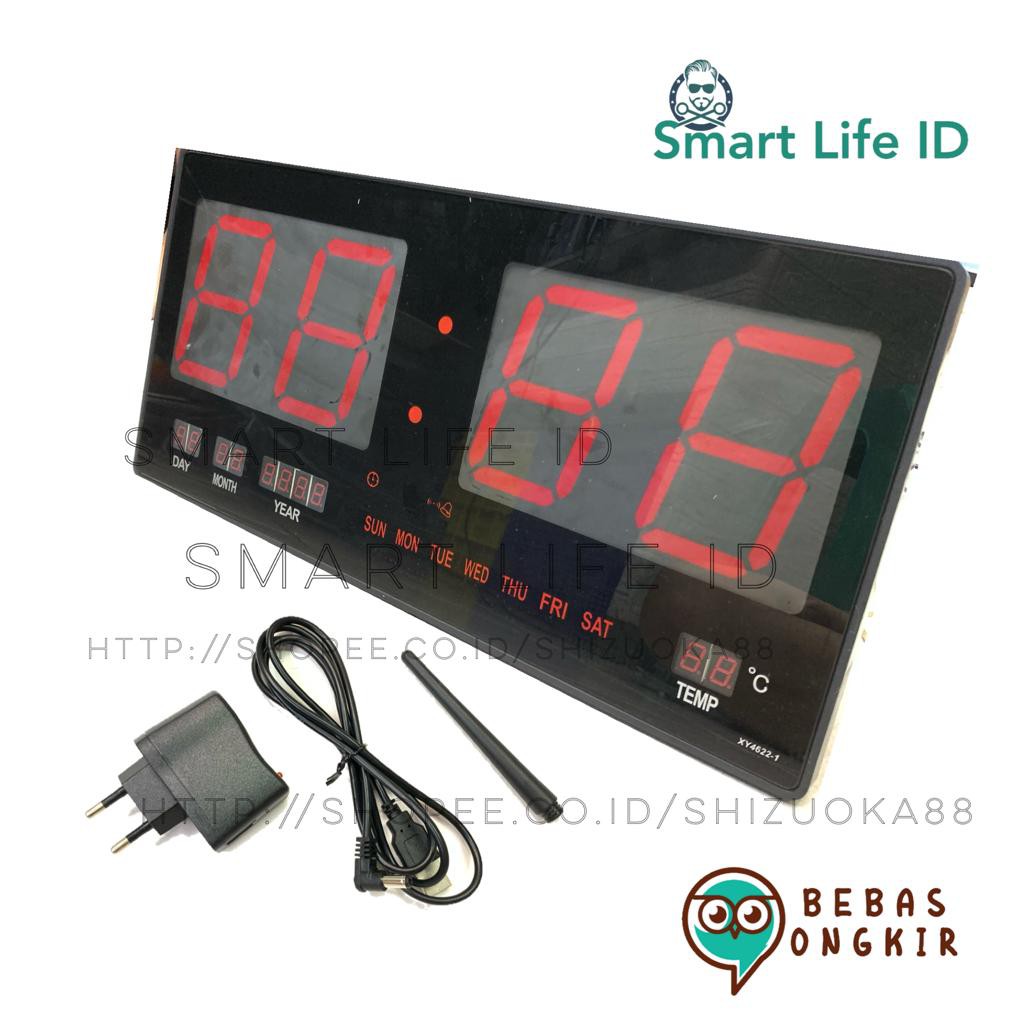 Jam Dinding LED Digital Alarm Clock Jam Meja Dekorasi Hiasan Dinding Rumah XY 4622 1 / 4622-1 Merah