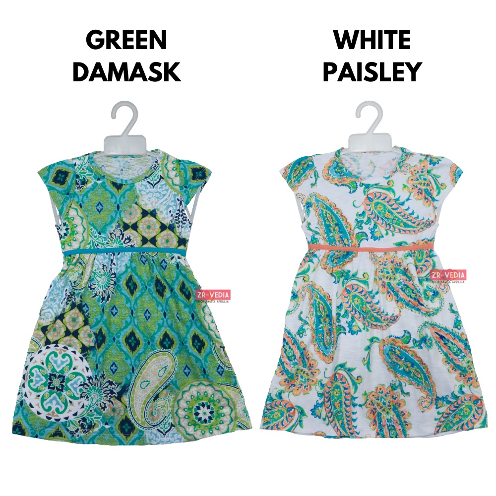 Dress Adinda 2-7 Tahun / Baju Anak Balita Perempuan Dres Bahan Kaos Adem Motif Etnik Batik