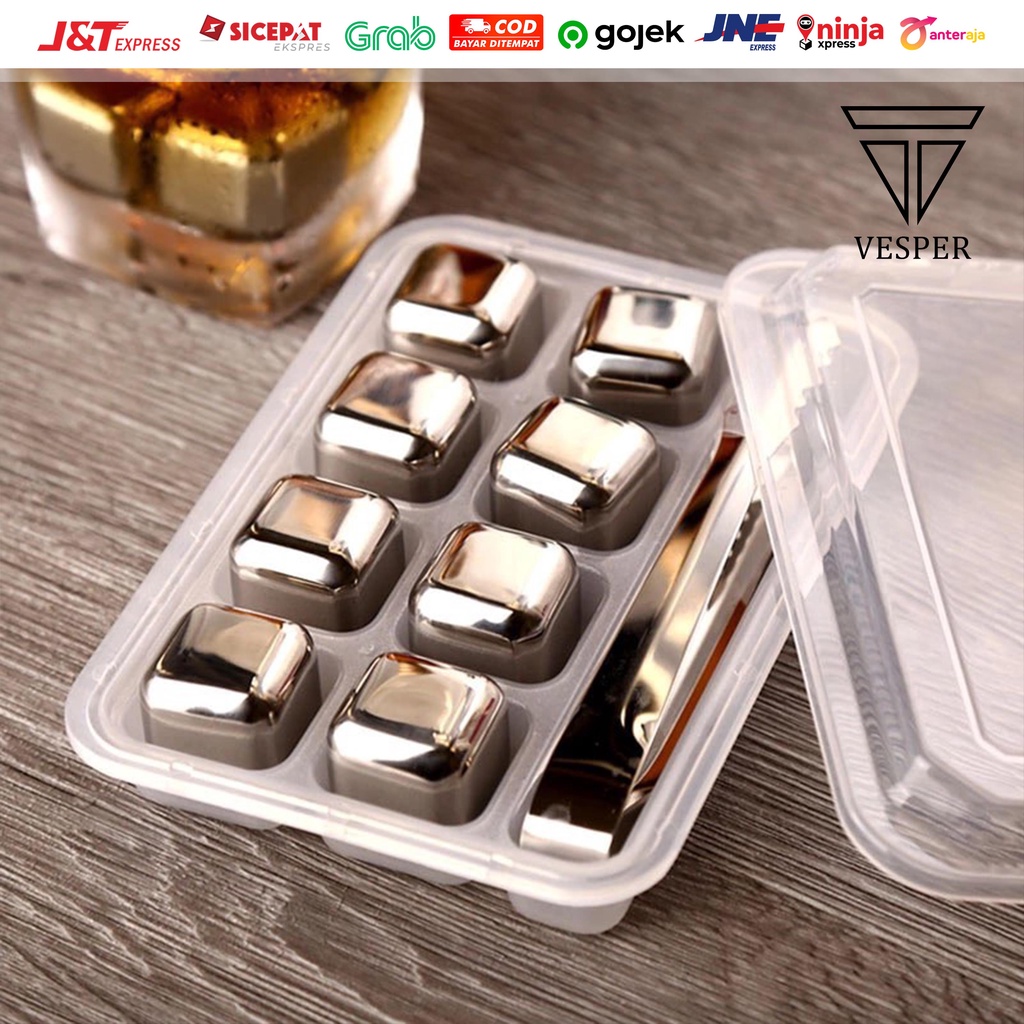whiskey stone / ice cube stainless / es batu stainless / whisky stone ice cubes / wine cooler