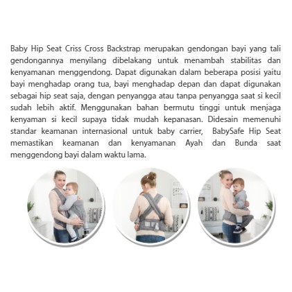 Baby Safe Hip Seat Criss Cross Backstrap Gendongan Bayi BC007