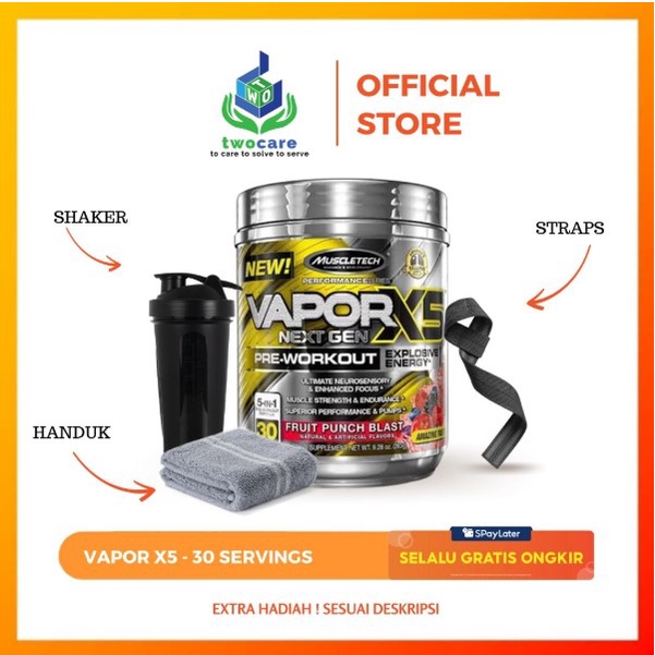 Muscletech VAPOR X5 Next Gen 30 Serving / PreWorkout / Penambah Tenaga / Power