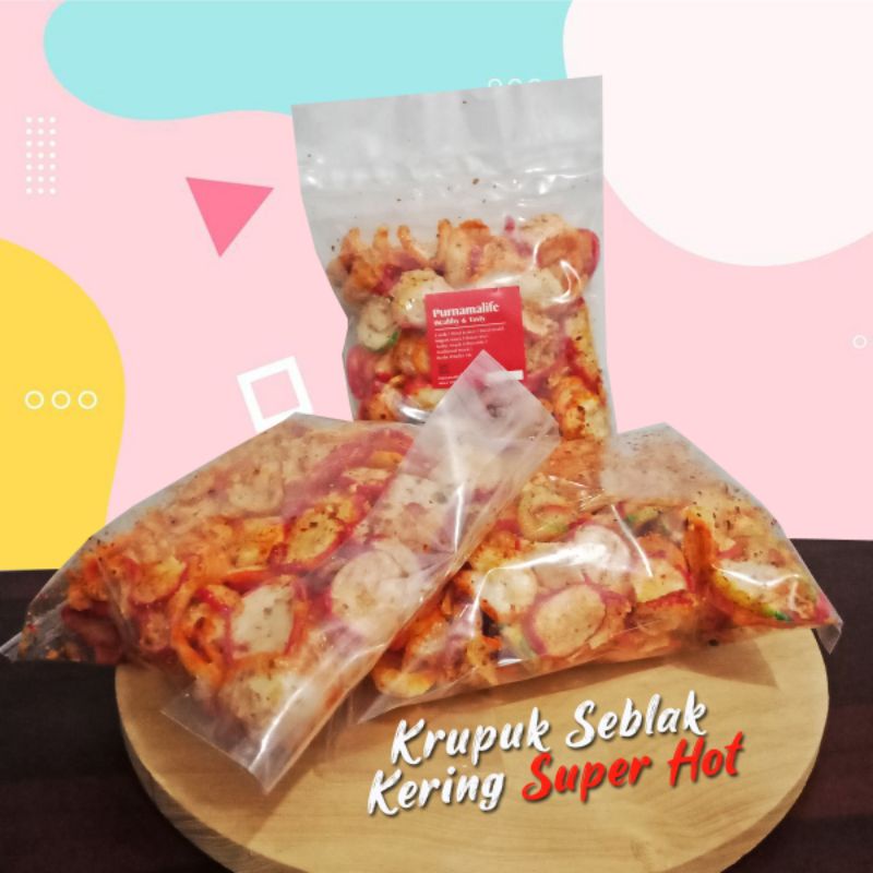 Jual Krupuk Seblak Kencur Kering Super Pedas L Purnamalife Shopee