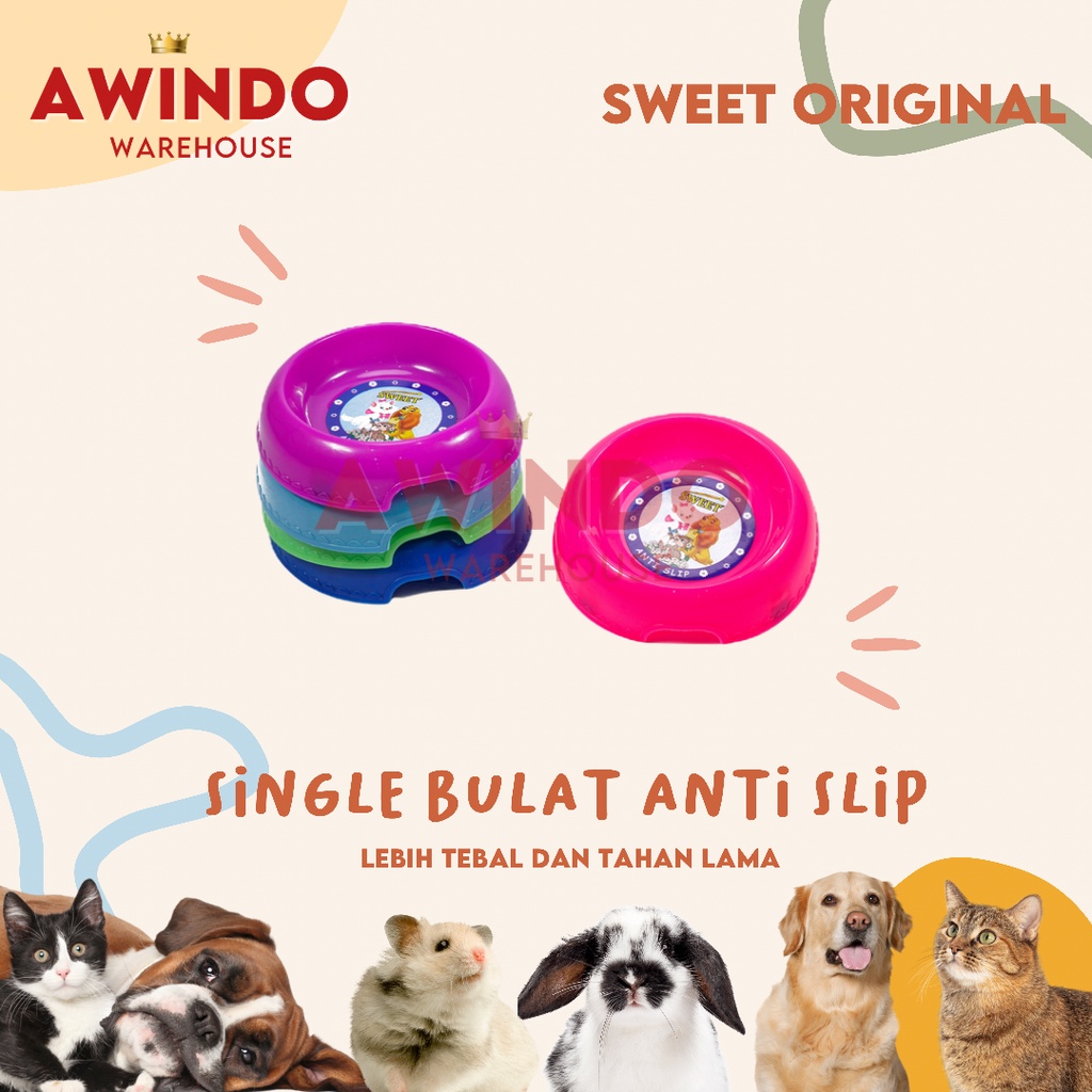 PLATE 03 - Tempat Piring Pakan Minum Makan Kucing Anjing Kelinci Hamster Anti Slip Pet Feeder