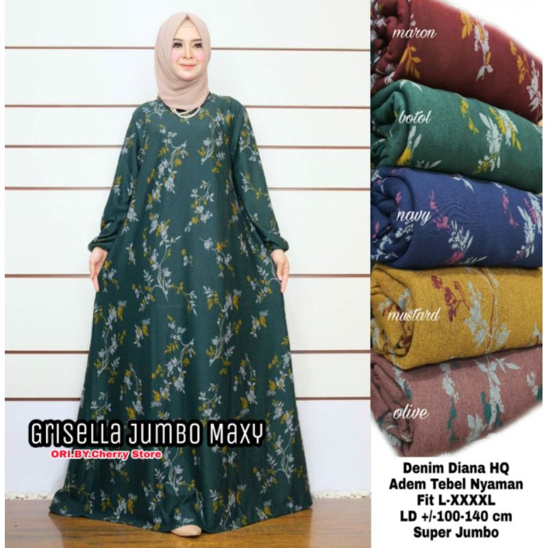 Grisella Jumbo Maxi Dress Denim Diana by Cherry