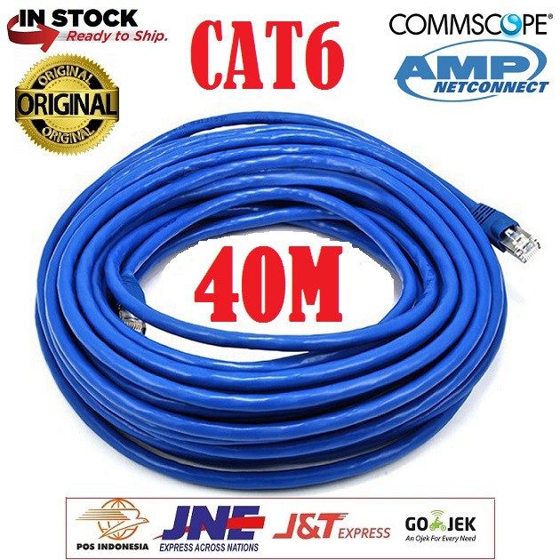 Kabel LAN Cat6 40M UTP AMP Commscope Original Siap Pakai 40 Meter