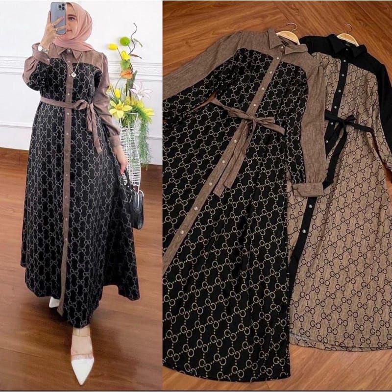 GAMIS GUCCI VOXY KANCING TALI MIDI DRESS ANDIN GAMIS VOXY PREMIUM GAMIS BUSUI GAMIS CANTIK GAMIS KEK