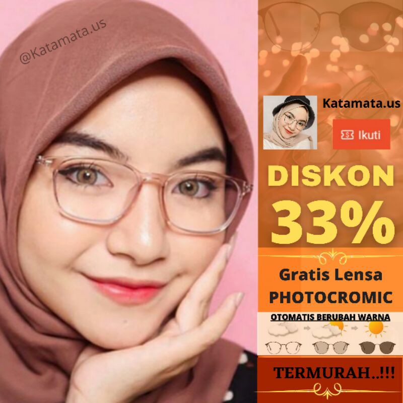 KACAMATA lentur MINUS CYL  BLUECROMIC PHOTOCROMIC | KACAMATA MINUS PHOTOCROMIC WANITA ANTI BLUERAY