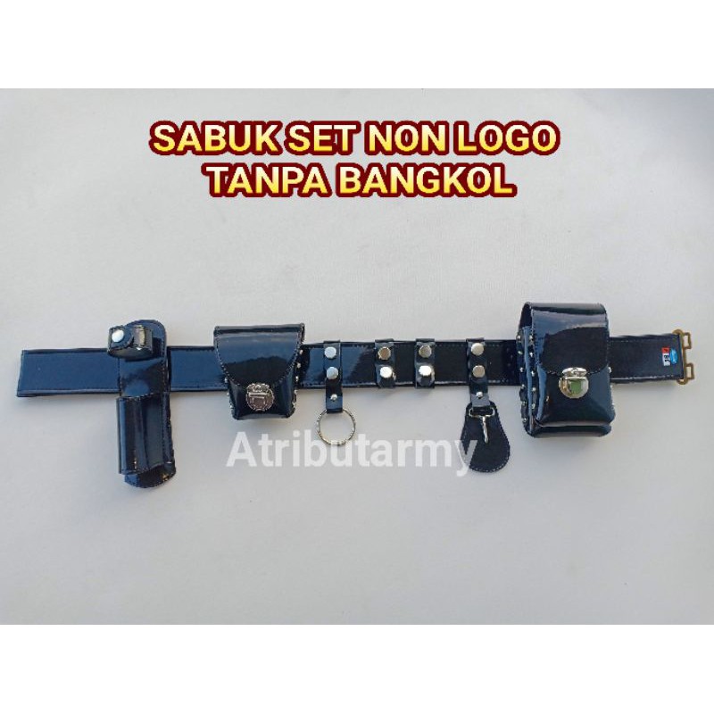 Sabuk Kopel Satpam Security Tanpa Kepala Bangkol / Atribut Ikat Pinggang Satpam Security Hitam Putih