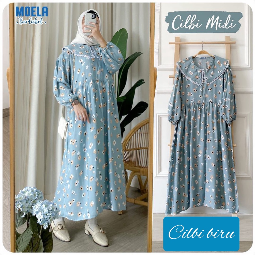 Midi dress/ midi dress rayon/ midi dress jumbo/ Dress Korean style / midi dress muslim / Dress muslimah / midi dress ld 120cm / dress jumbo/ midi dres/ dress rayon