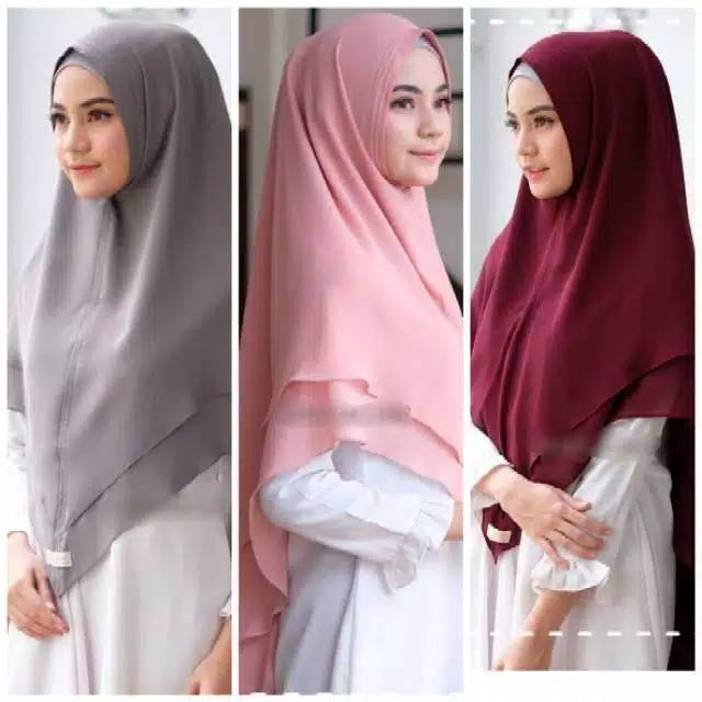 khimar ceruty babydoll 2 layer NON pet Aisyah nonpad polos