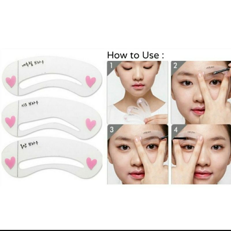 CETAKAN ALIS | 1 SET ISI 3 PCS | KARTU MENCETAK ALIS | EYEBROW TEMPLATE