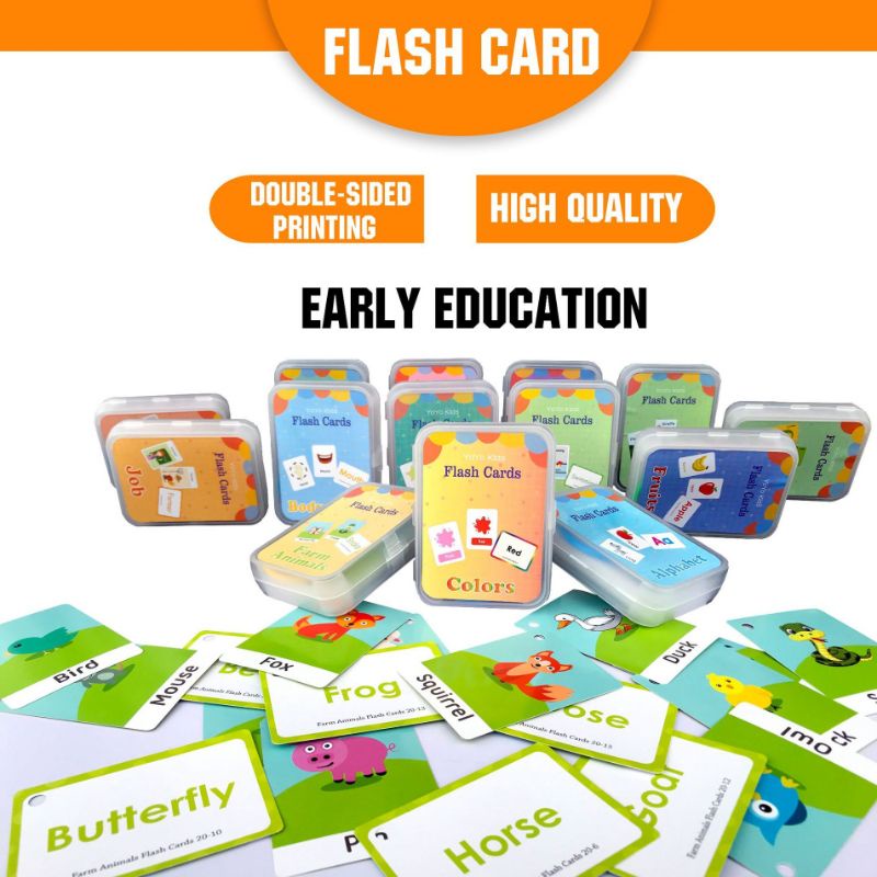 FLASHCARD  ENGLISH ANAK PLUS KOTAK / Kartu pintar Balita / Flashcard / Flash Card Balita Murah
