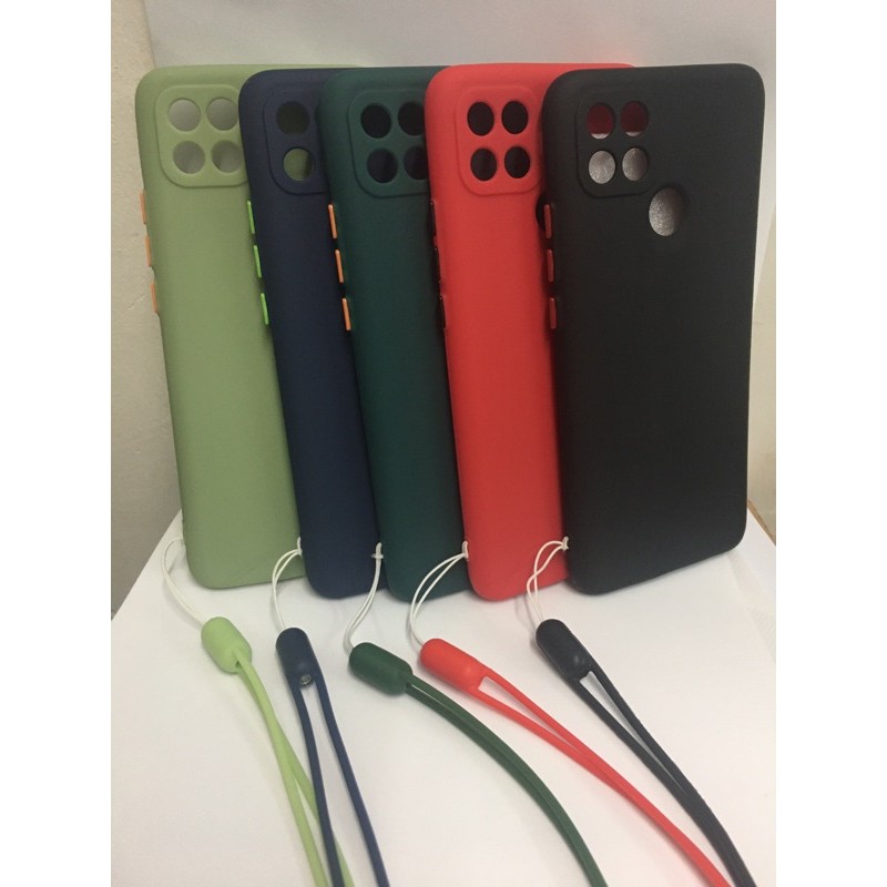 case oppo A15 2020 A15S softcase macaron warna+ tali pendek cover casing handphone silikon Softcase