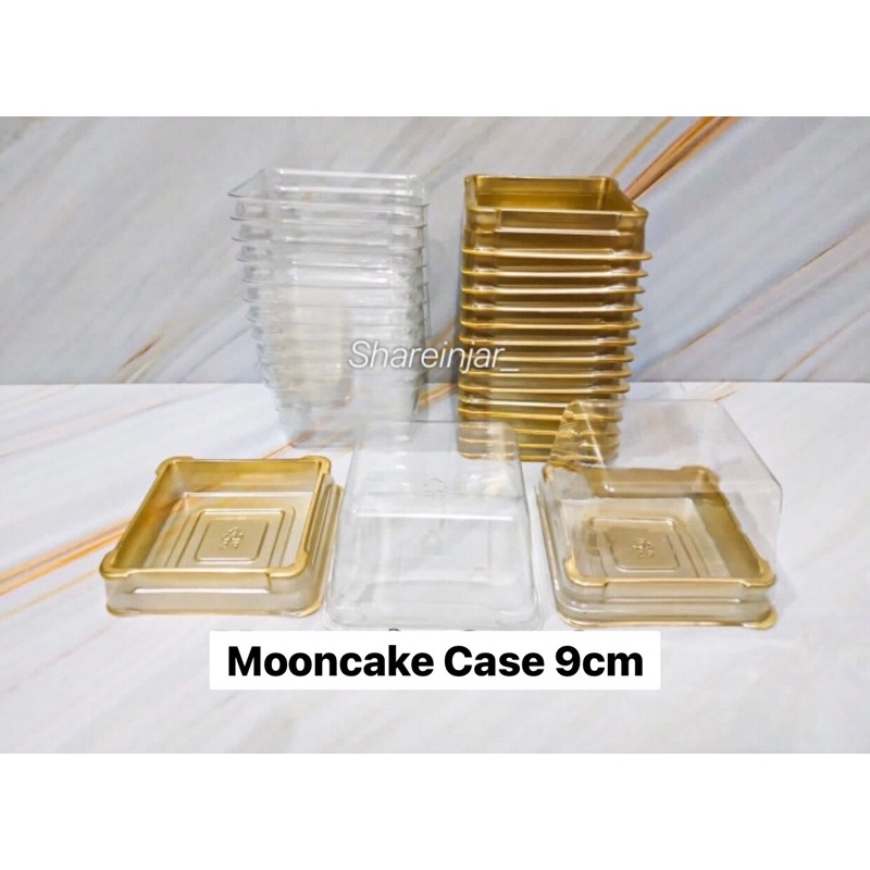 

Mooncake Case Mika Tray Persegi + Tutup 9cm / Kemasan Kue Bulan Gold Taro