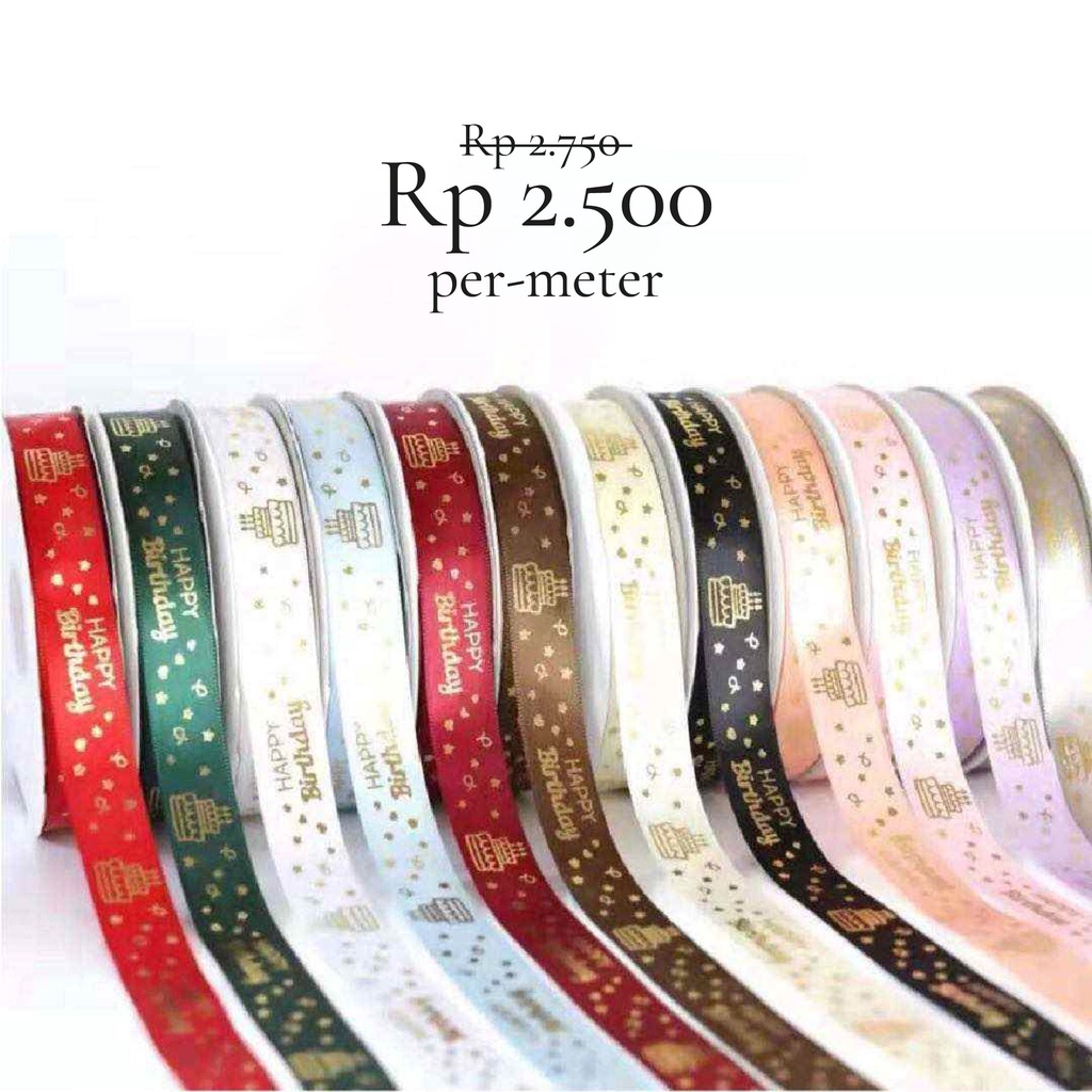 

Pita Birthday Ribbon Selamat Ulang Tahun Banyak Warna Happy Birthday