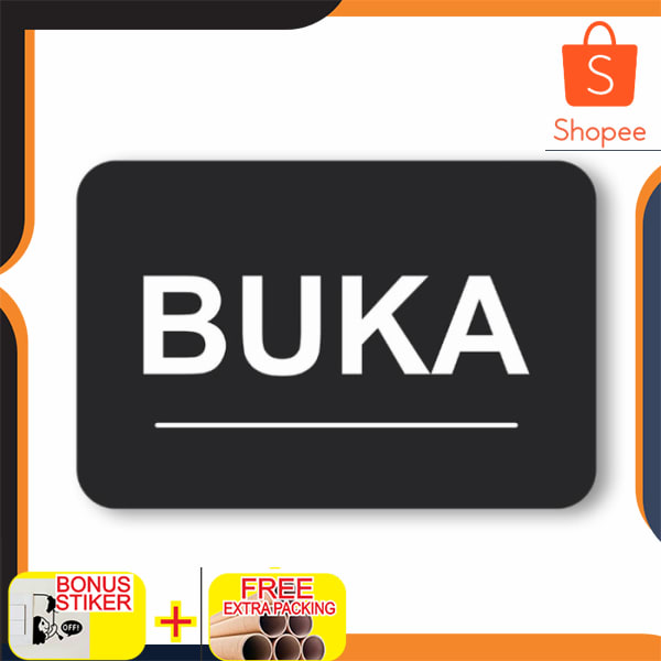 

Buka Tutup Sign Label Bolak Balik acrylik Stiker Cuting & 3D Timbul - dasar hitam 3D Timbul Elegan