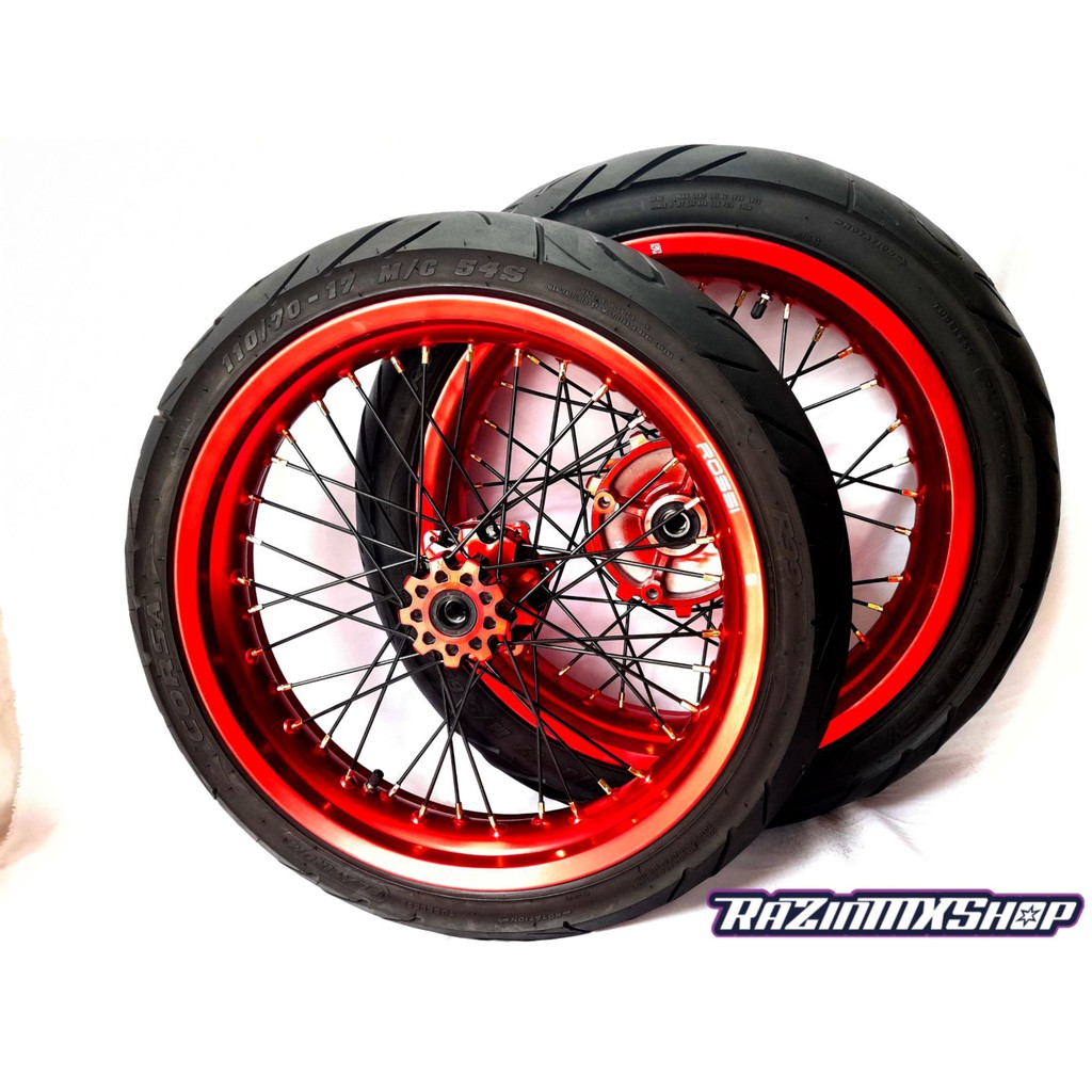 WHeelset Velg Set Roda Set Supermoto Honda CRF 150 L Ban Set Supermoto Honda CRF 150 L Murah