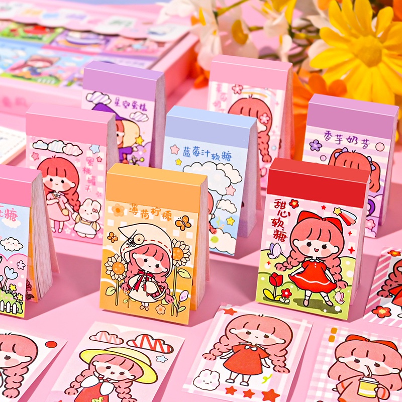 

[NIQNIQ] 50 PCS Washi Paper Lovely Self-adhesive Cartoon Girls Stickers - ST534