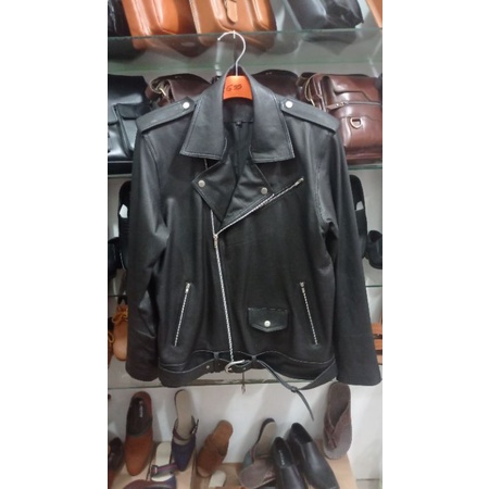 jaket kulit asli garut model ramones
