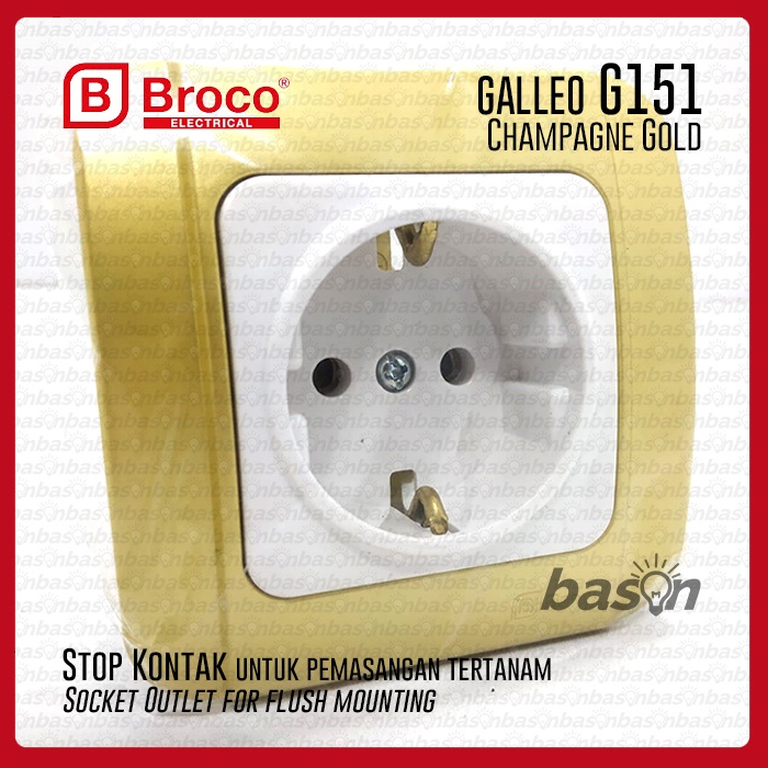 BROCO Galleo Gold / Emas G151 | Socket Outlet - Stop Kontak