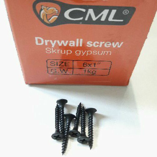 Sekrup gipsum 6 × 1&quot; (Inch) - Skrup Drywall atau Baut gypsum Hitam