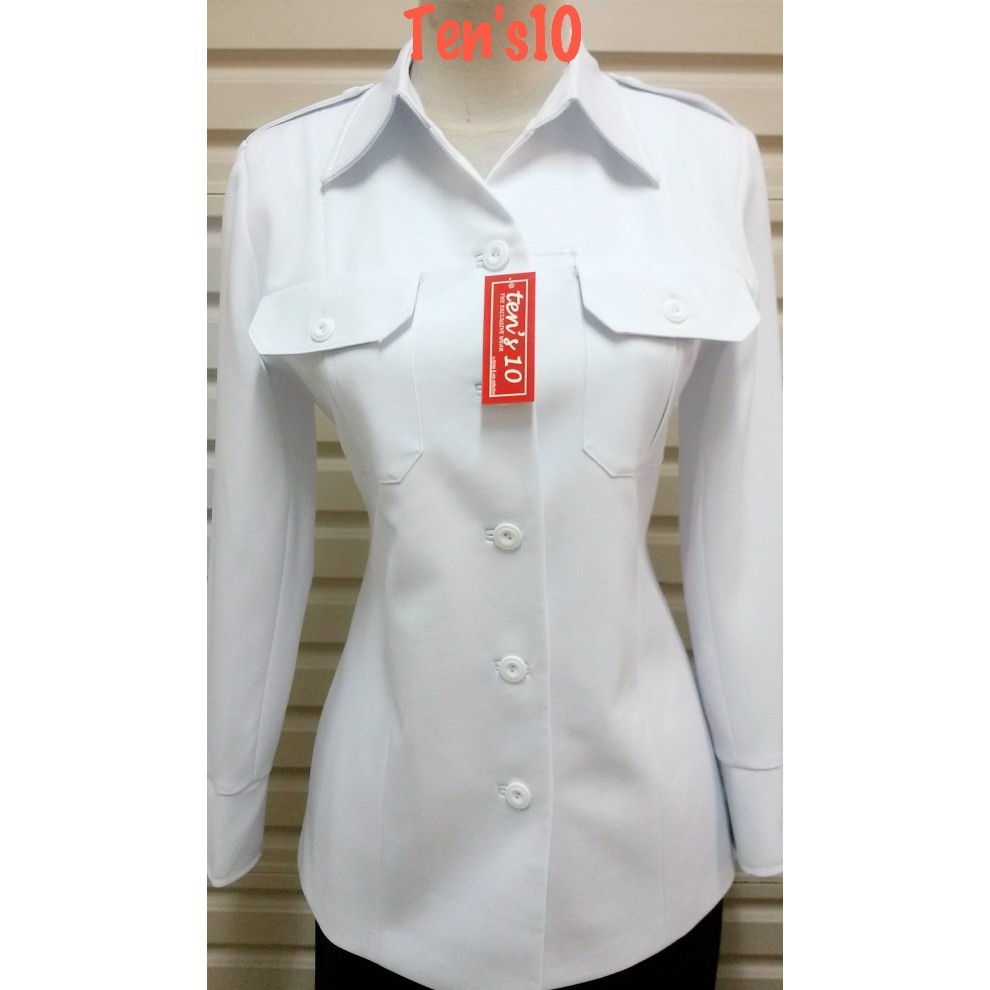 Seragam Blazer Jas Pns Pdh Putih Atasan Saja=70Cm Bhn Impor T163 Best Quality