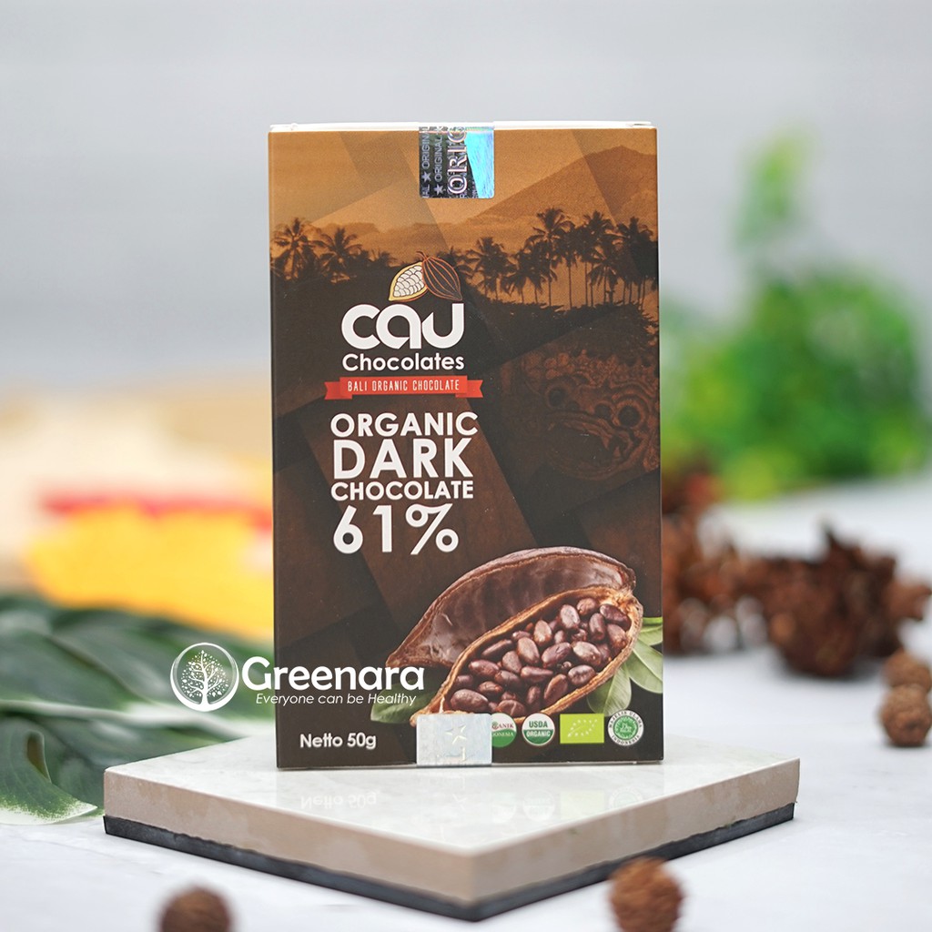 

Alsiha Sehat Alami Organik Cemilan Makanan Snack Sehat CAU Chocolate Organic Dark Chocolate 61%