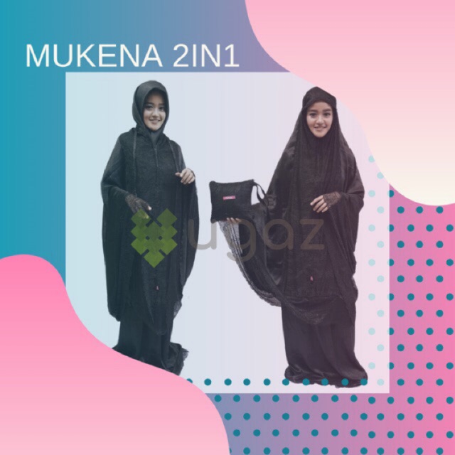 Mukena Telekung Premium 2in1 - Warna Polos Zara Premium Eksklusif