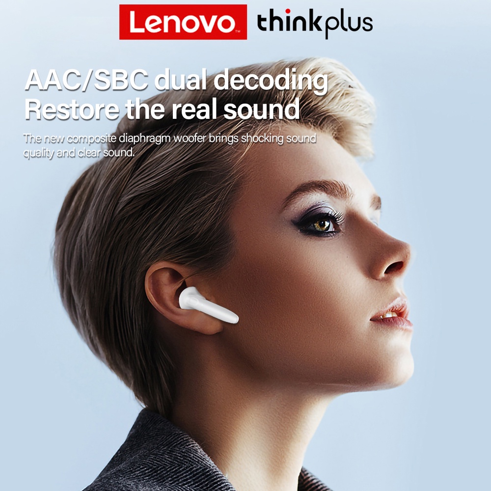 (100% orignial Lenovo, Yang palsu kalah sepuluh)Lenovo XT96 Bluetooth 5.1 Headphone TWS Wireless Earbuds Stereo Music Headset Noise Cancelling Earphones dengan Mic Original Lenovo