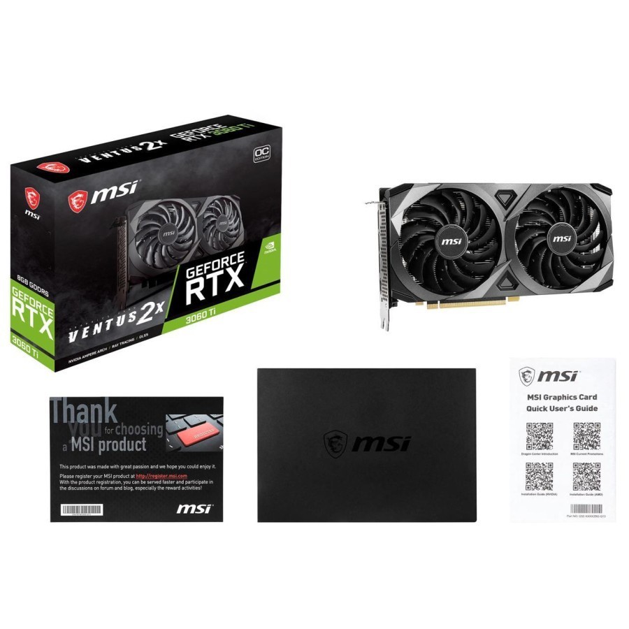 Vga MSI RTX 3060 TI Ventus OC 2x 8GB - MSI Vga Geforce RTX 3060TI Ventus OC 8GB 2X