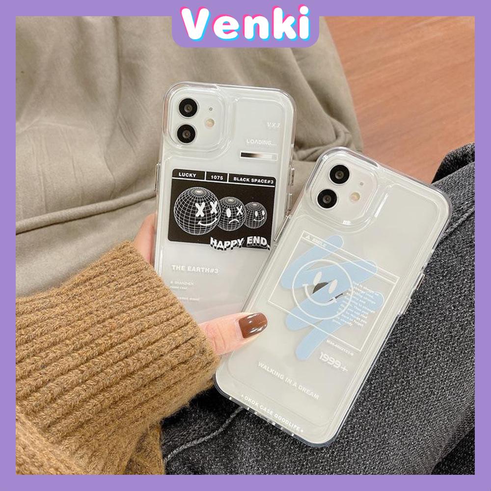 iPhone Case Clear Case Soft Thick TPU Shockproof Super Transparent Protection Camera Plating Button Smiley Earth For iPhone 13 Pro Max iPhone 12 Pro Max iPhone 11 iPhone 7 Plus