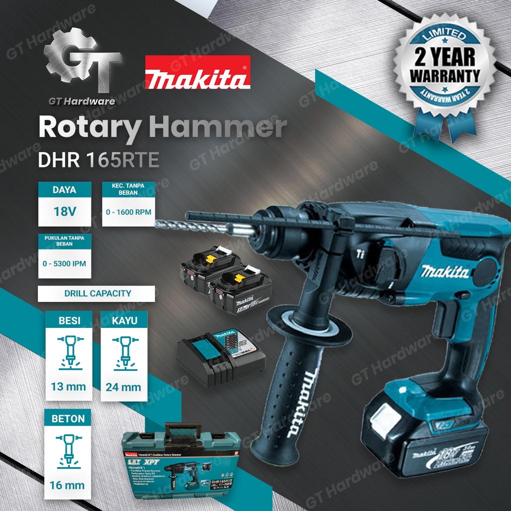 Makita DHR 165 RME / RTE DHR165RME DHR 165RME DHR165 RME Bor Battery - Cordless Rotary Hammer 2 Mode