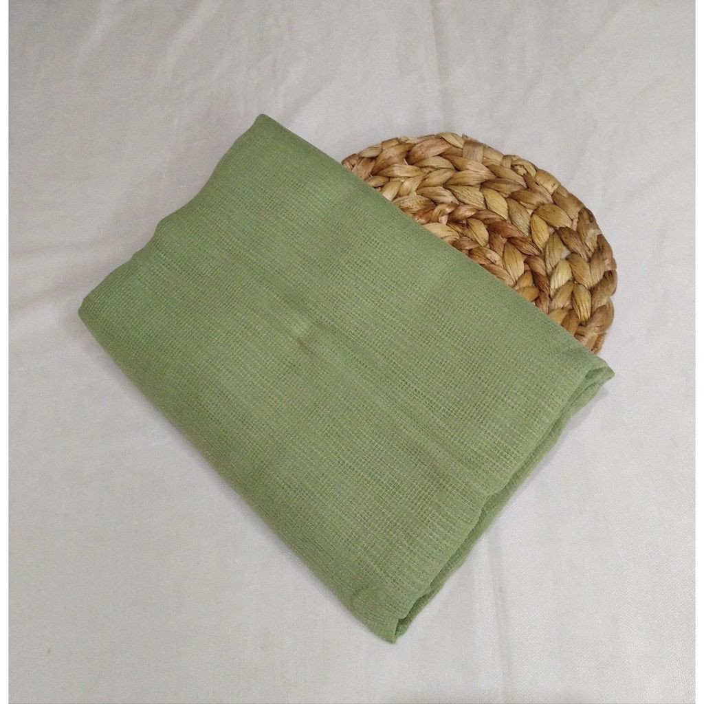 Jilbab segi empat Cornskin Premium Jahit Tepi/ Jilbab Serat Jagung / CORNSKIN-Olive(Greentea) neci