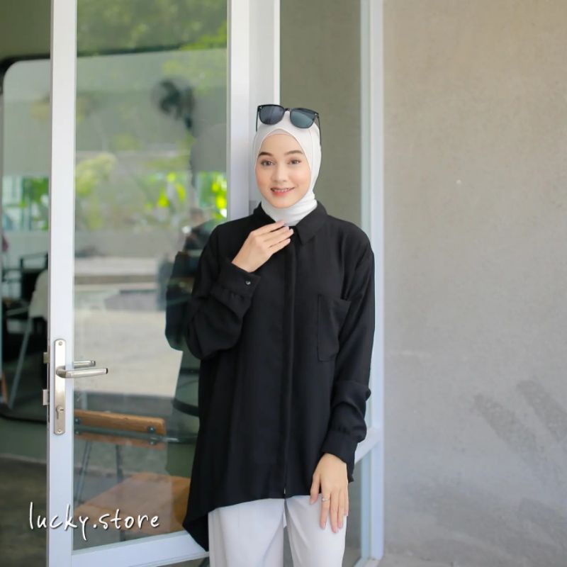 YUKI BLOUSE CRINKLE//OVERSIZE SHIRT POLOS