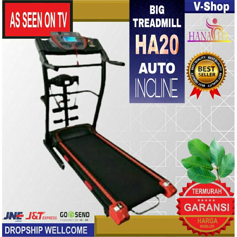 ALAT FITNES / TREADMILL ELEKTRIK AUTO INCLINE / BIG TREADMIL / HANATHA HATM20