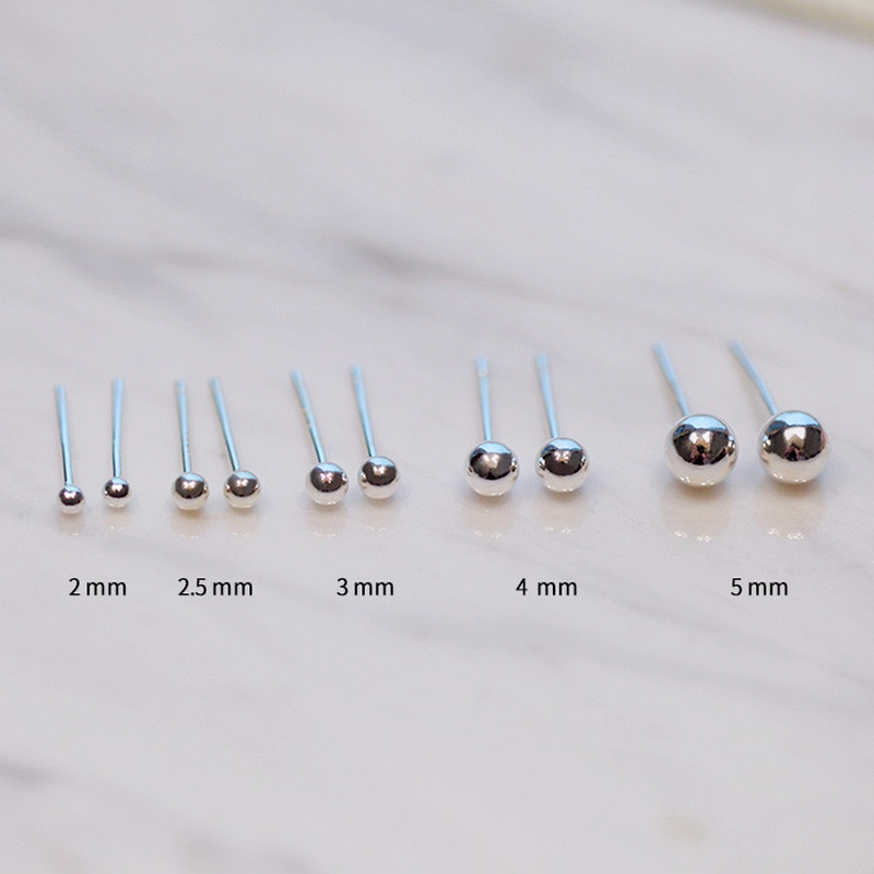 We Flower Ins Trendy Small Stainless Steel Ball Stud Earrings for Women Men Simple Fashion Jewelry