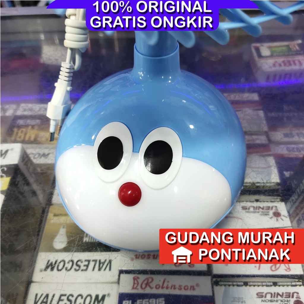 Kipas angin karakter Doraemon / Desk fan Doraemon biru Swing Bisa MENOLEH PROFAN / Arashi