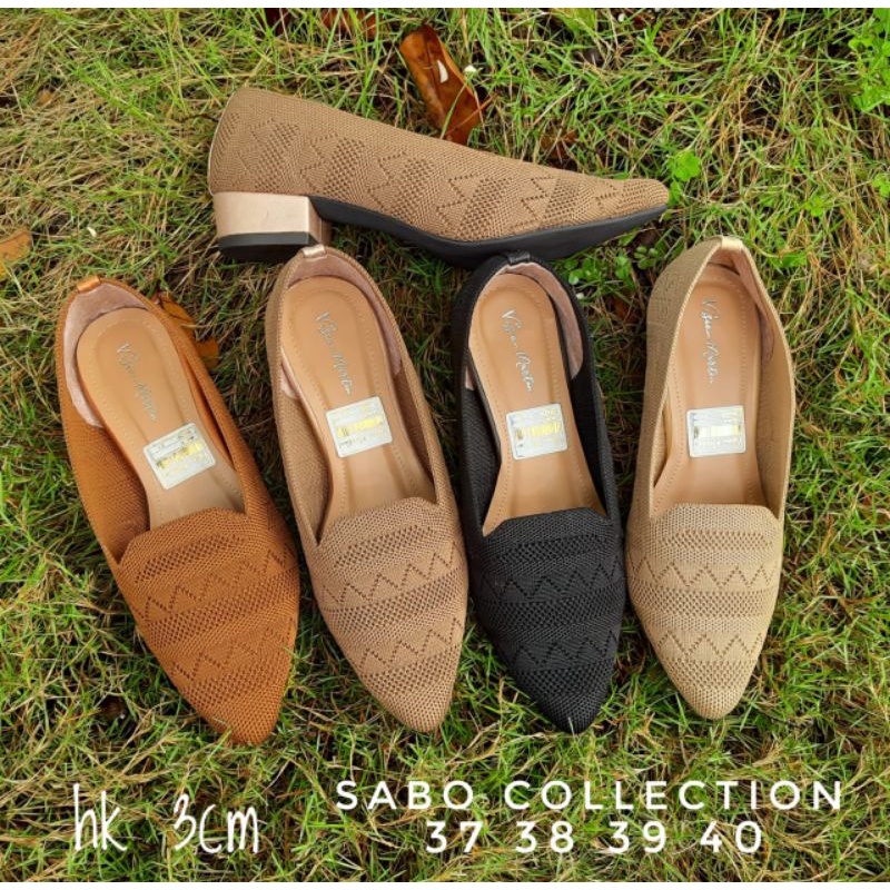 SEPATU HEELS VISION MARTIN RAJUT BY SABO, REALPICTURE, GOOD QUALITY, FREE BOX