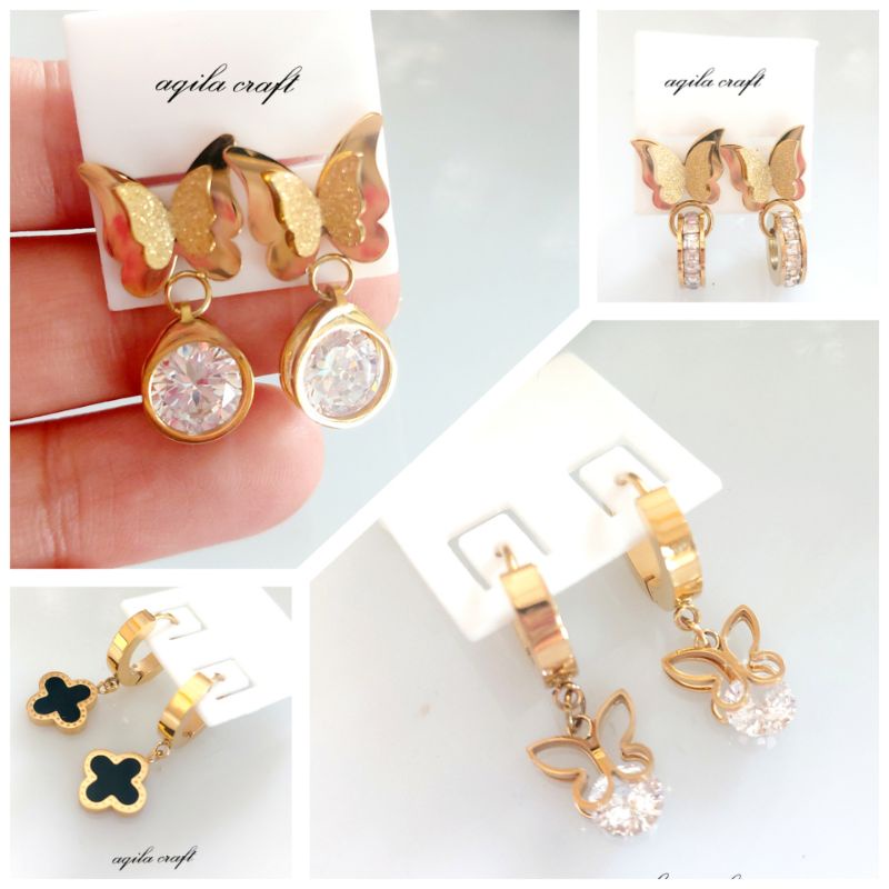 GIWANG DAN ANTING TITANIUM ANTI KARAT PREMIUM/ANTING TUSUK