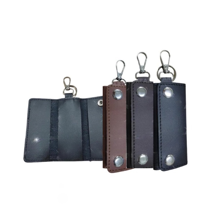 Dompet STNK Slim Minimalis Kulit Gantungan Kunci Mobil Motor PREMIUM Leather Car Key Pouch