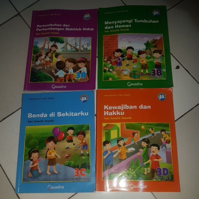 PRELOVED BUKU TEMATIK TERPADU QUADRA KELAS 3A 3B 3C 3D SD/MI
