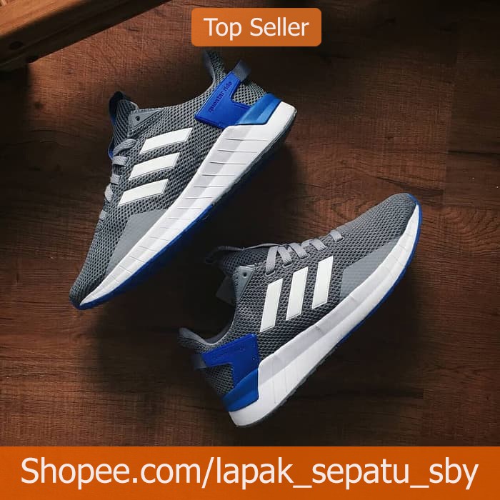 Sepatu Adidas Sport Questar Ride Dark Grey Blue Original - Biru 40