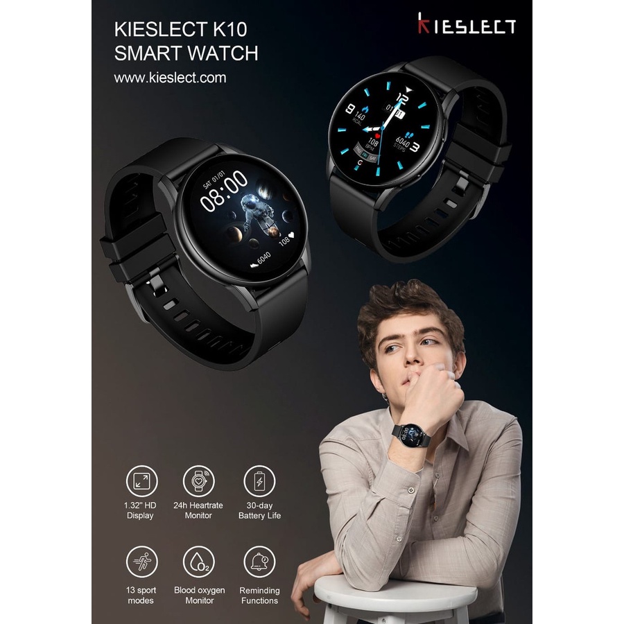 Kieslect K10 Semi-AMOLED Display Smartwatch - Garansi Resmi