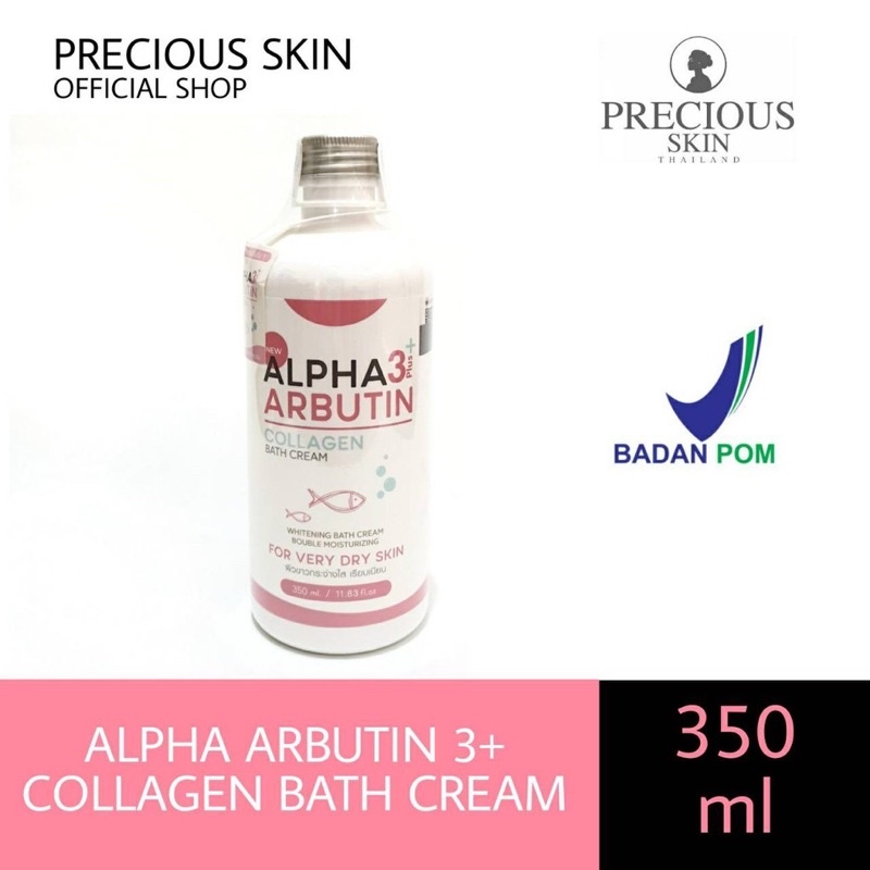 (BISA COD) BPOM✅ PRECIOUS SKIN ALPHA ARBUTIN 3+ WHITENING COLLAGEN BATH CREAM