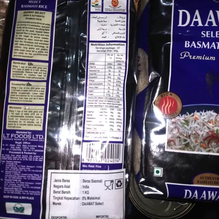 

fs2011bb Basmati Rice Premium Quality Daawat Select Sv012Ss
