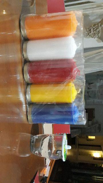 Lilin Puja Sembahyang 5 Warna + Aluminium Base ( 2 Dan 3 )