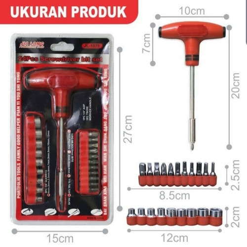 Obeng Set Multifungsi 24 in 1 Palu kunci T Sock Screwdriver - Obeng Set COD MURAH BERKUALITAS